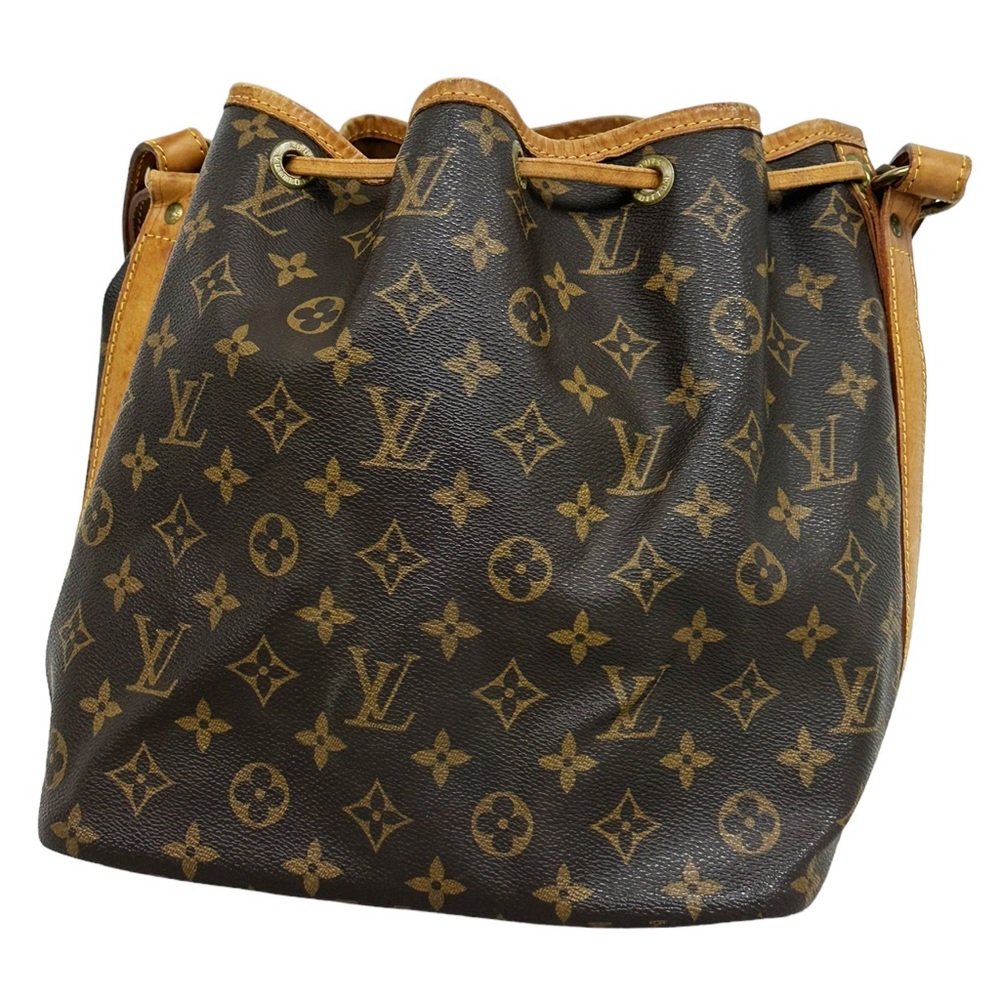 Louis Vuitton Petit Noe Drawstring Bucket Bag Shoulder Bag Monogram Brown - Picture 7 of 9